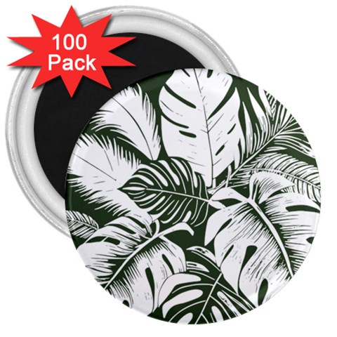 Abstract Art Tropical Leaves 3  Magnets (100 pack) from ArtsNow.com Front