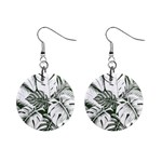 Abstract Art Tropical Leaves Mini Button Earrings