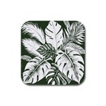 Abstract Art Tropical Leaves Rubber Square Coaster (4 pack)