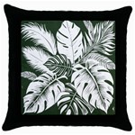 Abstract Art Tropical Leaves Throw Pillow Case (Black)