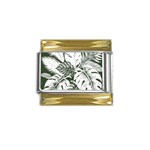 Abstract Art Tropical Leaves Gold Trim Italian Charm (9mm)