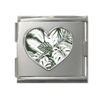 Abstract Art Tropical Leaves Mega Link Heart Italian Charm (18mm)