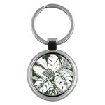 Abstract Art Tropical Leaves Key Chain (Round)