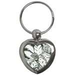 Abstract Art Tropical Leaves Key Chain (Heart)