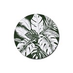 Abstract Art Tropical Leaves Rubber Round Coaster (4 pack)