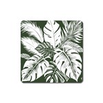 Abstract Art Tropical Leaves Square Magnet