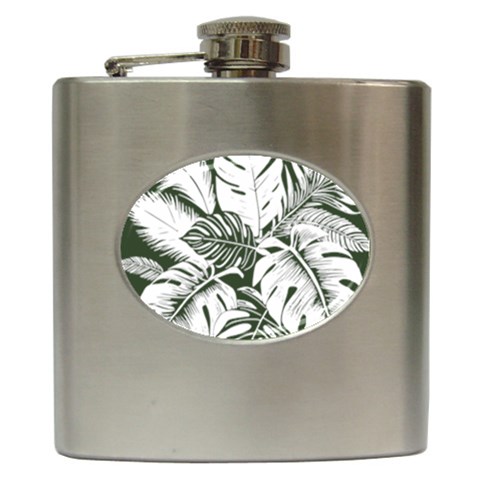 Abstract Art Tropical Leaves Hip Flask (6 oz) from ArtsNow.com Front