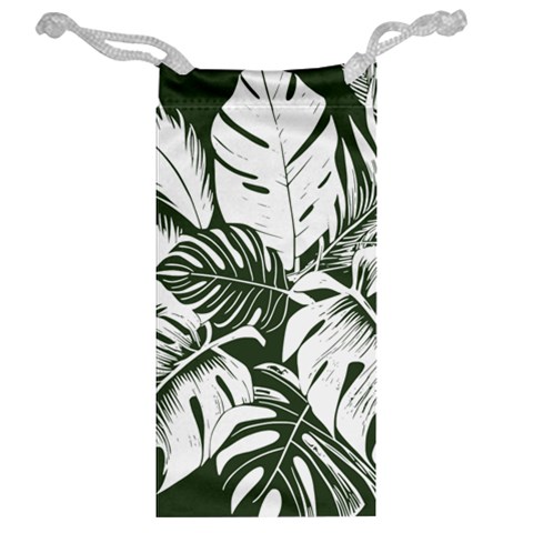 Abstract Art Tropical Leaves Jewelry Bag from ArtsNow.com Back