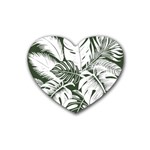 Abstract Art Tropical Leaves Rubber Heart Coaster (4 pack)