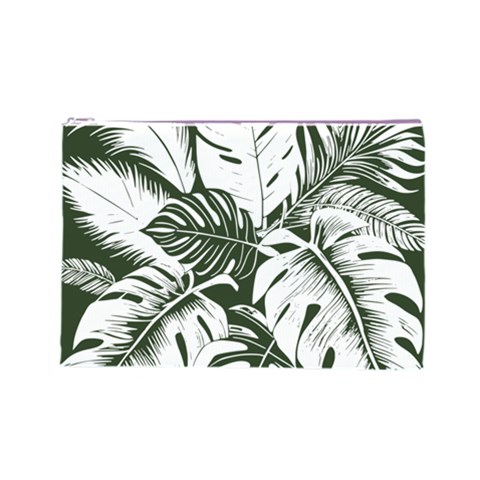 Abstract Art Tropical Leaves Cosmetic Bag (Large) from ArtsNow.com Front