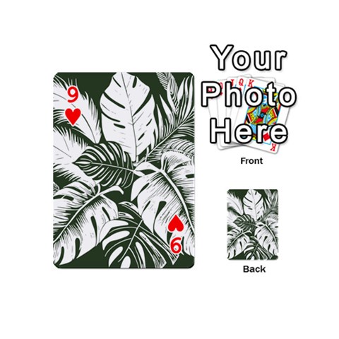 Abstract Art Tropical Leaves Playing Cards 54 Designs (Mini) from ArtsNow.com Front - Heart9