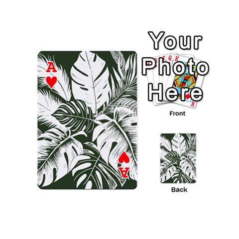 Ace Abstract Art Tropical Leaves Playing Cards 54 Designs (Mini) from ArtsNow.com Front - HeartA