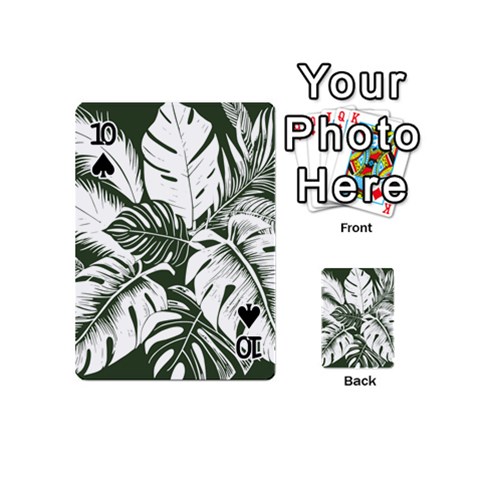 Abstract Art Tropical Leaves Playing Cards 54 Designs (Mini) from ArtsNow.com Front - Spade10