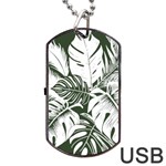 Abstract Art Tropical Leaves Dog Tag USB Flash (Two Sides)