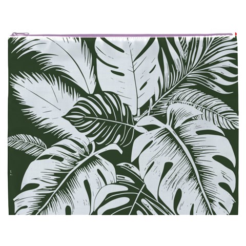 Abstract Art Tropical Leaves Cosmetic Bag (XXXL) from ArtsNow.com Front