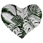 Abstract Art Tropical Leaves Large 19  Premium Heart Shape Cushions