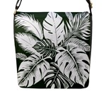 Abstract Art Tropical Leaves Flap Closure Messenger Bag (L)