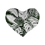 Abstract Art Tropical Leaves Standard 16  Premium Flano Heart Shape Cushions