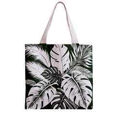 Abstract Art Tropical Leaves Zipper Grocery Tote Bag from ArtsNow.com Back