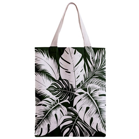 Abstract Art Tropical Leaves Zipper Classic Tote Bag from ArtsNow.com Back