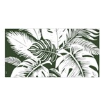 Abstract Art Tropical Leaves Satin Shawl 45  x 80 