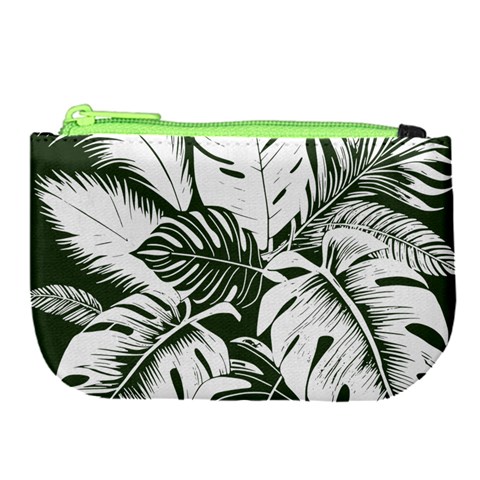 Abstract Art Tropical Leaves Large Coin Purse from ArtsNow.com Front