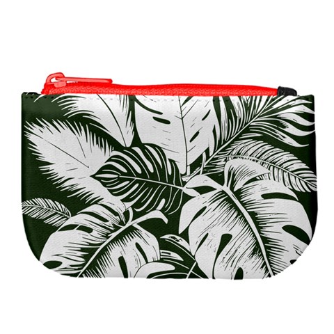 Abstract Art Tropical Leaves Large Coin Purse from ArtsNow.com Front