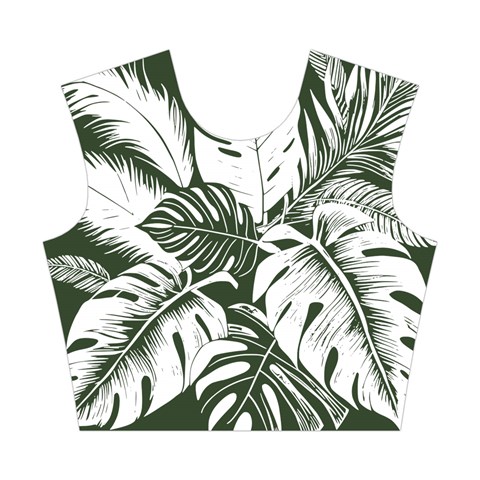 Abstract Art Tropical Leaves Cotton Crop Top from ArtsNow.com Front