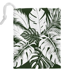 Abstract Art Tropical Leaves Drawstring Pouch (5XL) from ArtsNow.com Back