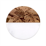 Abstract Art Tropical Leaves Classic Marble Wood Coaster (Round) 