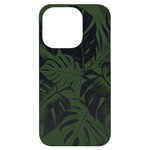 Abstract Art Tropical Leaves iPhone 14 Pro Black UV Print Case