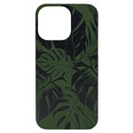 Abstract Art Tropical Leaves iPhone 14 Pro Max Black UV Print Case