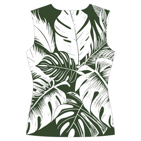 Abstract Art Tropical Leaves Women s Cut Out Long Sleeve T Back