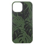 Abstract Art Tropical Leaves iPhone 15 Black UV Print PC Hardshell Case