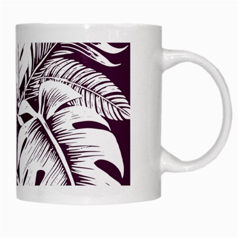 Abstract Art Tropical Leaves White Mug from ArtsNow.com Right