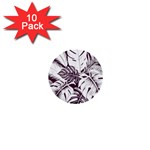 Abstract Art Tropical Leaves 1  Mini Buttons (10 pack) 