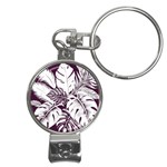 Abstract Art Tropical Leaves Nail Clippers Key Chain