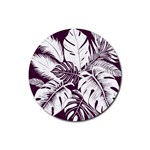 Abstract Art Tropical Leaves Rubber Coaster (Round)