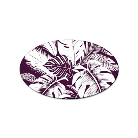 Abstract Art Tropical Leaves Sticker (Oval) from ArtsNow.com Front