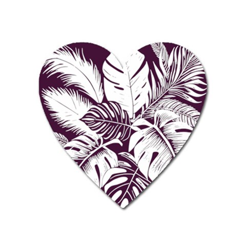 Abstract Art Tropical Leaves Heart Magnet from ArtsNow.com Front