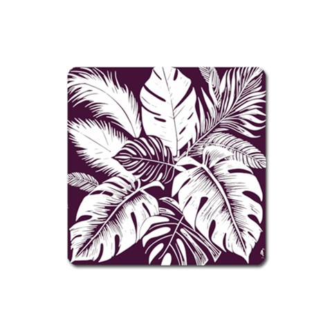 Abstract Art Tropical Leaves Square Magnet from ArtsNow.com Front