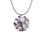 Abstract Art Tropical Leaves 1  Button Necklace