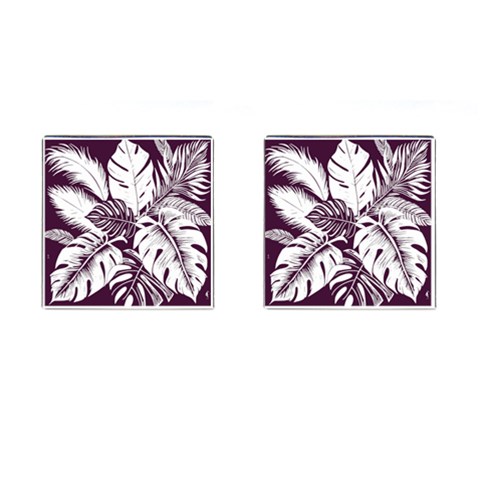 Abstract Art Tropical Leaves Cufflinks (Square) from ArtsNow.com Front(Pair)