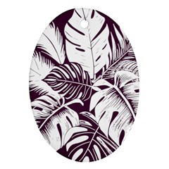 Abstract Art Tropical Leaves Oval Ornament (Two Sides) from ArtsNow.com Front