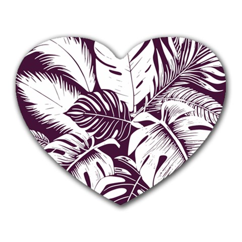 Abstract Art Tropical Leaves Heart Mousepad from ArtsNow.com Front