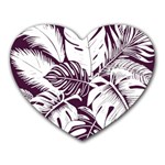 Abstract Art Tropical Leaves Heart Mousepad