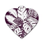 Abstract Art Tropical Leaves Dog Tag Heart (One Side)