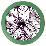 Abstract Art Tropical Leaves Color Wall Clock