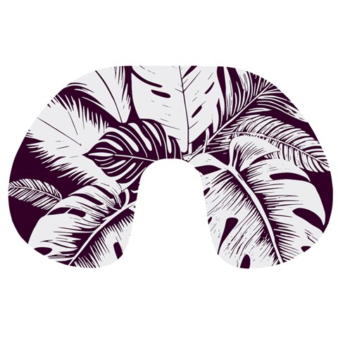 Abstract Art Tropical Leaves Travel Neck Pillow from ArtsNow.com Back