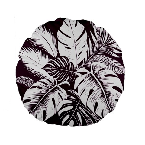 Abstract Art Tropical Leaves Standard 15  Premium Flano Round Cushions from ArtsNow.com Front